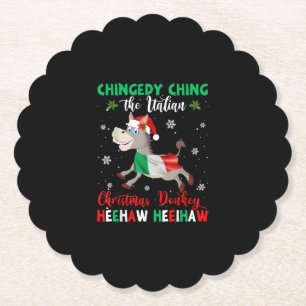 Dominick The Kerstman Donkey-Italiaanse Donkey Kartonnen Onderzetters