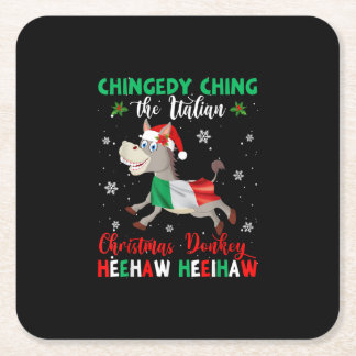 Dominick The Kerstman Donkey-Italiaanse Donkey Kartonnen Onderzetters