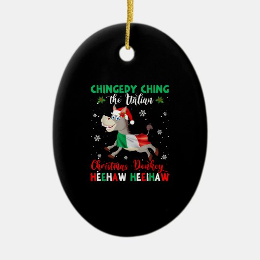 Dominick The Kerstman Donkey-Italiaanse Donkey Keramisch Ornament (Voorkant)