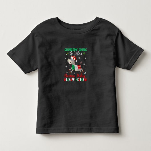 Dominick The Kerstman Donkey-Italiaanse Donkey Kinder Shirts (Voorkant)