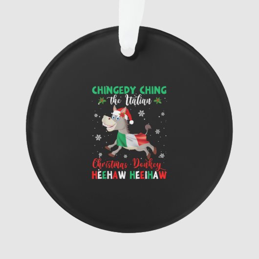 Dominick The Kerstman Donkey-Italiaanse Donkey Ornament (voorkant)