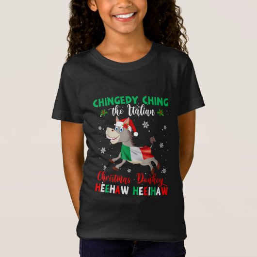 Dominick The Kerstman Donkey-Italiaanse Donkey T-shirt (Voorkant)