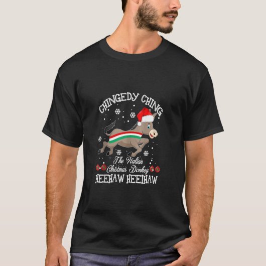 Dominick The Kerstman Donkey Italy Donkey Chris T-shirt (Voorkant)