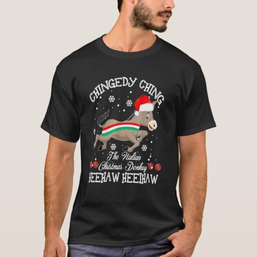 Dominick The Kerstman Donkey Italy Donkey Chris T-shirt (Voorkant)
