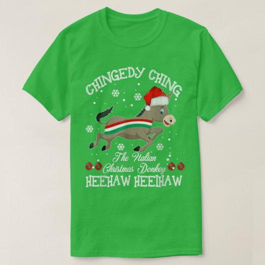 Dominick The Kerstman Donkey Italy Donkey Chris T-shirt (Design voorkant)