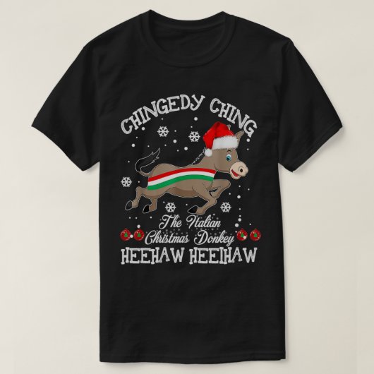 Dominick The Kerstman Donkey Italy Donkey Chris T-shirt (Design voorkant)