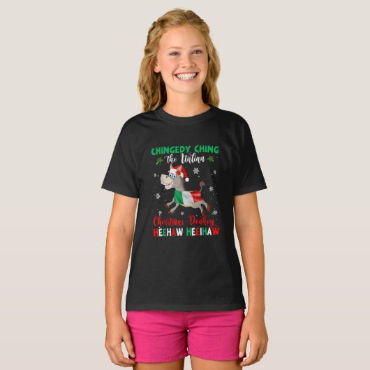 Dominick The Kerstmis Donkey-Italy Donkey Chris T-shirt (Voorkant volledig)