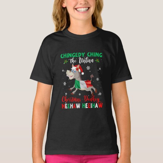 Dominick The Kerstmis Donkey-Italy Donkey Chris T-shirt (Voorkant)