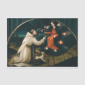 Dominicus ontvangt rozenkrans van Plautilla Nelli Tissuepapier (Voorkant)