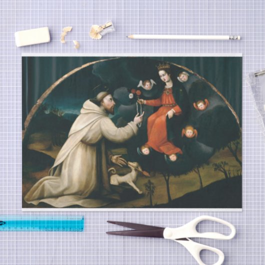 Dominicus ontvangt rozenkrans van Plautilla Nelli Tissuepapier (Craft)