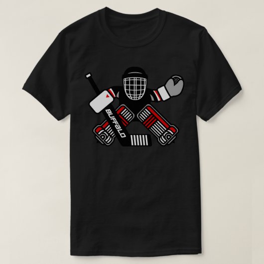 Dominik Hasek Buffalo Hockey Goalie Cartoon T-shirt (Design voorkant)
