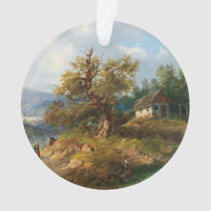 Dominik Schufried Een berglandschap met... Ornament