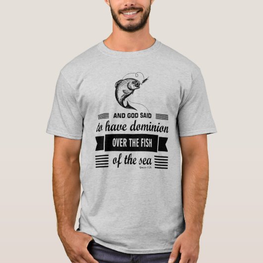 Dominion on the fish of the zee Fishing T-shirt (Voorkant)