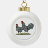 Dominique Chickens Keramische Bal Ornament (Voorkant)