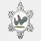 Dominique Chickens Tin Sneeuwvlok Ornament (Rechts)