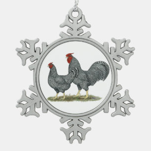 Dominique Chickens Tin Sneeuwvlok Ornament
