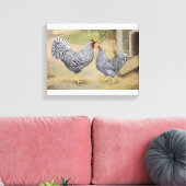Dominique Rooster en Hen Canvas Afdruk (Insitu (Woonkamer))
