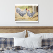 Dominique Rooster en Hen Canvas Afdruk (Insitu (Slaapkamer))
