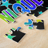 "DOMINIQUE" Voornaam, geun "HAPPY BIRTHDAY" Legpuzzel (Zijkant)