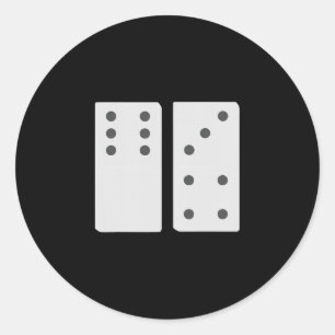 Domino 67 Matching Group Grappige tegel met 6 en 7 Ronde Sticker