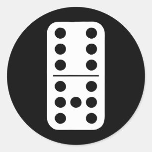 Domino 6 en 7 bijpassende 67 dominosteen groepskos ronde sticker