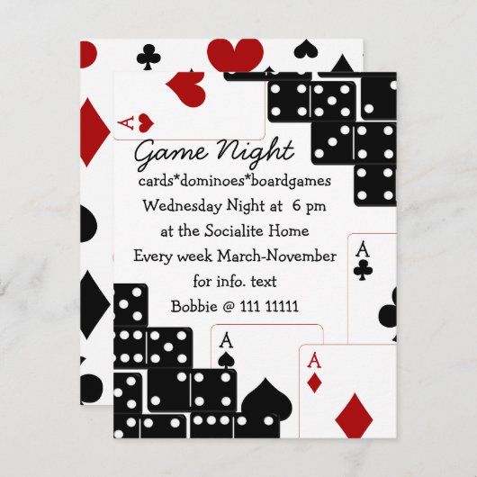 Domino Aces Kaart (Voorkant / Achterkant)