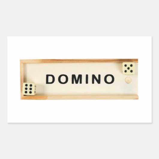 Domino box rechthoekige sticker (Voorkant)