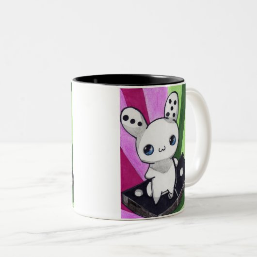 Domino Bunny Tweekleurige Koffiemok (Voorkant rechts)