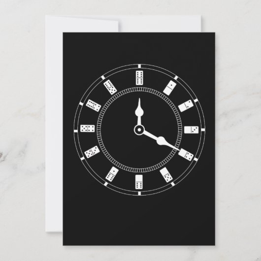 Domino Clock Dominoes Tiles Puzzler Game Gift Kaart (Voorkant)