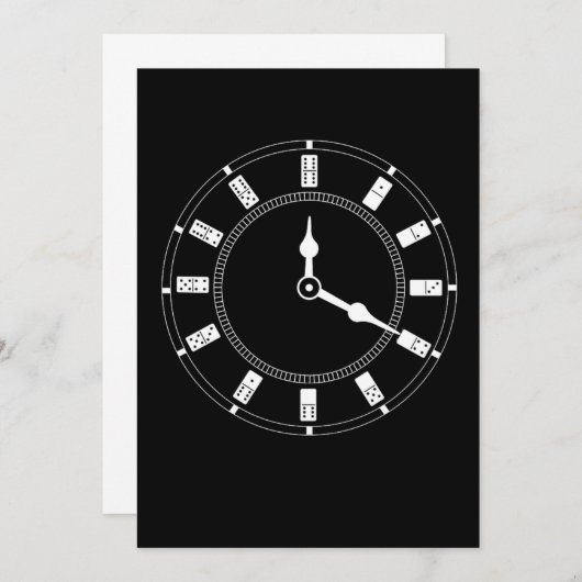 Domino Clock Dominoes Tiles Puzzler Game Gift Kaart (Voorkant / Achterkant)