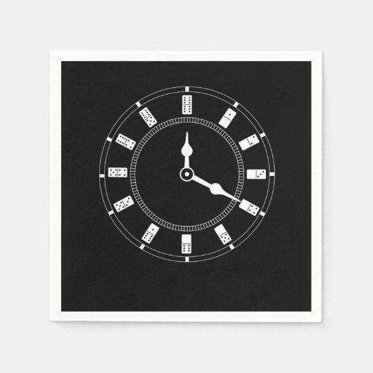 Domino Clock Dominoes Tiles Puzzler Game Gift Servet (Voorkant)