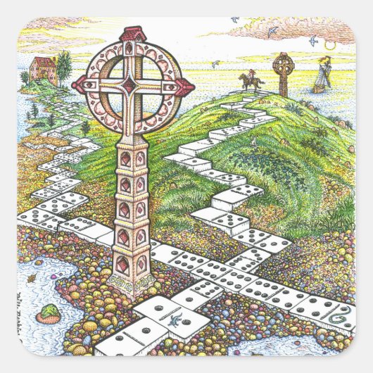 Domino Crosses Sticker (Voorkant)