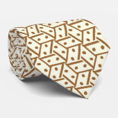 Domino-effect - Cream on Brown Stropdas (Opgerold)