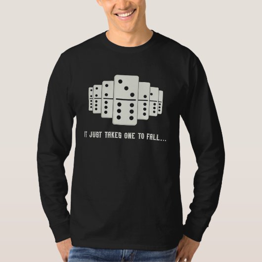 Domino Effect Falling Domino Tiles Retro Board Gam T-shirt (Voorkant)