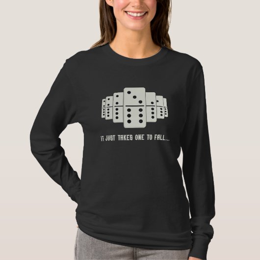 Domino Effect Falling Domino Tiles Retro Board Gam T-shirt (Voorkant)