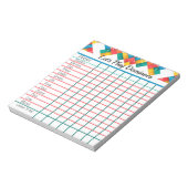 Domino Game Score Pad, tot acht spelers Notitieblok (Linkerzijde)