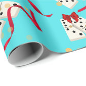 Domino-inpakpapier Aqua Cadeaupapier (Rol Hoek)