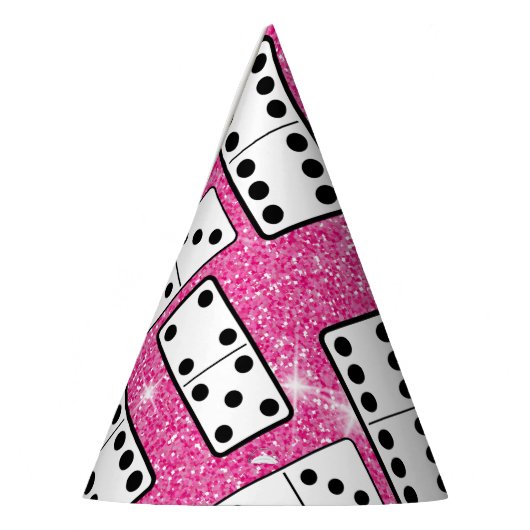 Domino Pieces Dominoes Board Game Pink Glitter Feesthoedjes (Links)