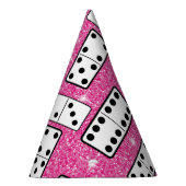 Domino Pieces Dominoes Board Game Pink Glitter Feesthoedjes (Rechts)