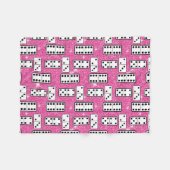 Domino Pieces Dominoes Board Game Pink Glitter Fleece Deken (Voorkant (Horizontaal))