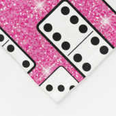 Domino Pieces Dominoes Board Game Pink Glitter Fleece Deken (Hoek)