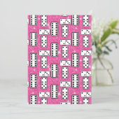 Domino Pieces Dominoes Board Game Pink Glitter Kaart (Staand voorkant)