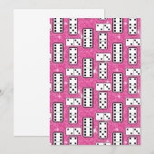 Domino Pieces Dominoes Board Game Pink Glitter Kaart (Voorkant / Achterkant)