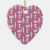 Domino Pieces Dominoes Board Game Pink Glitter Keramisch Ornament (Rechts)