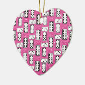 Domino Pieces Dominoes Board Game Pink Glitter Keramisch Ornament (Links)