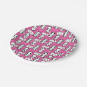 Domino Pieces Dominoes Board Game Pink Glitter Papieren Bordje (Gekanteld)