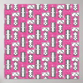 Domino Pieces Dominoes Board Game Pink Glitter Poster (Voorkant)