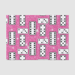 Domino Pieces Dominoes Board Game Pink Glitter Tissuepapier