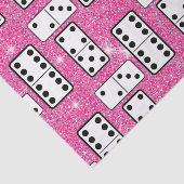 Domino Pieces Dominoes Board Game Pink Glitter Tissuepapier (Detail)