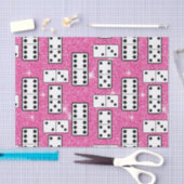 Domino Pieces Dominoes Board Game Pink Glitter Tissuepapier (Craft)